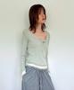 DIAGONAL Layered Henley Tee (Mint)