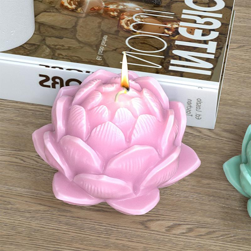 3D Силиконовая Форма-Банка Лотос DIY Форма для Ароматической Свечи Горшок Ручная Работа Шкатулка для Хранения Украшений Изготовление Бетонной Банки для Свечей Горшок