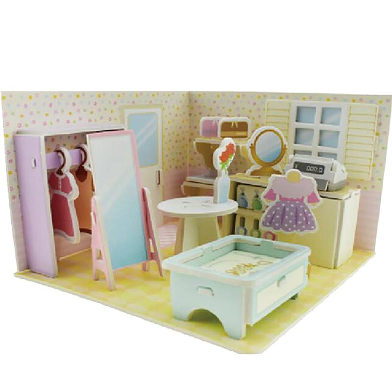 Картонный пазл 3D Дом Комната Магазины Модель Головоломка Игрушки Дети Самодельные Сборные Игрушки