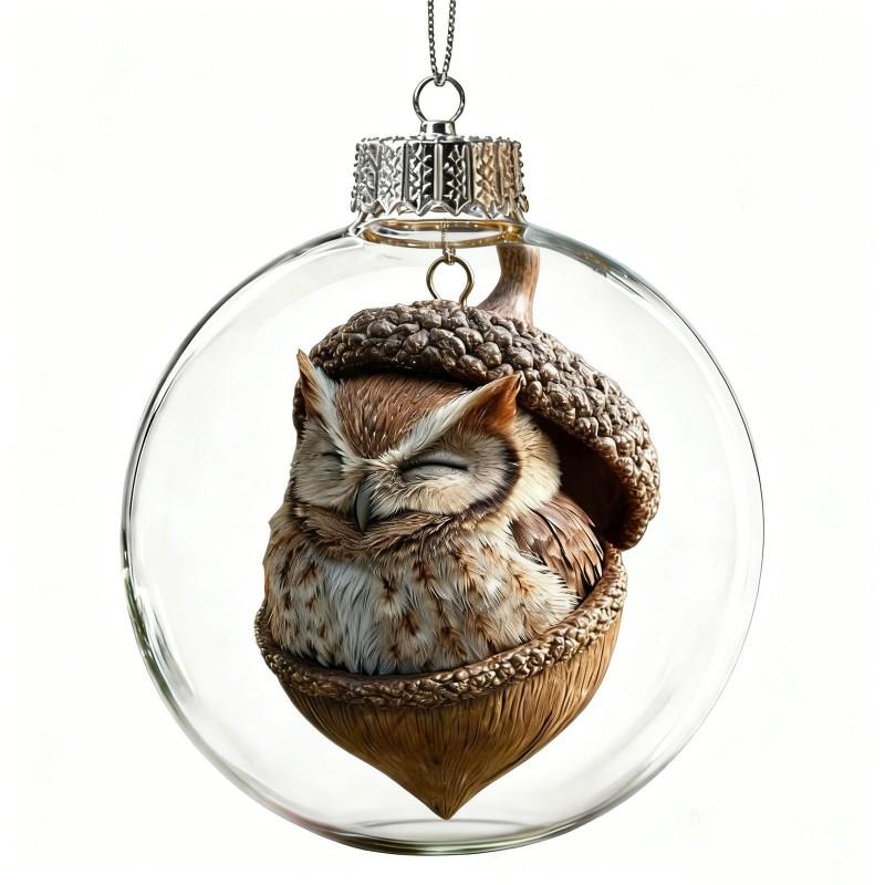 Acrylic Christmas Ornament With Cute Cat Design - Hanging Decor Tree Home Holiday Gift