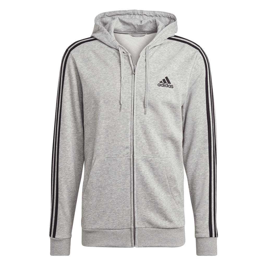 Adidas Мужская толстовка с капюшоном на молнии Essentials 3 Stripes