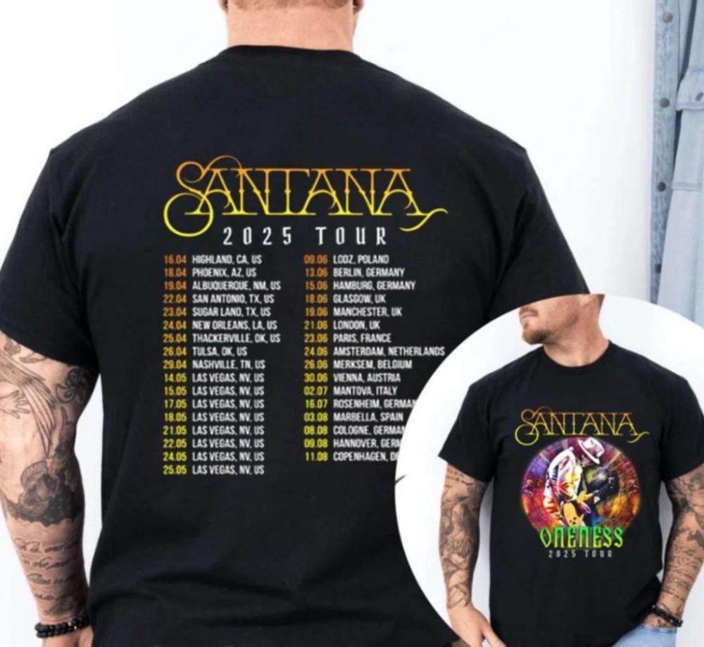 Унисекс Футболка Santana Oneness 2025 Tour Two Sides