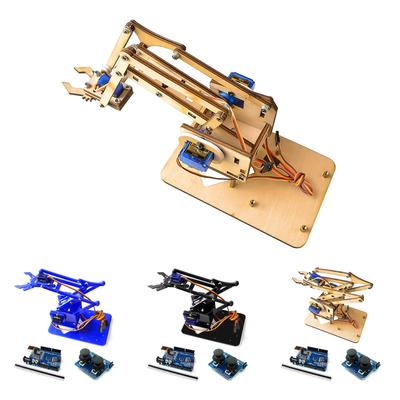 4 DOF робот-манипулятор набор обучение рука DIY Claw Maker акриловые механические самосборные аксессуары подарок синий