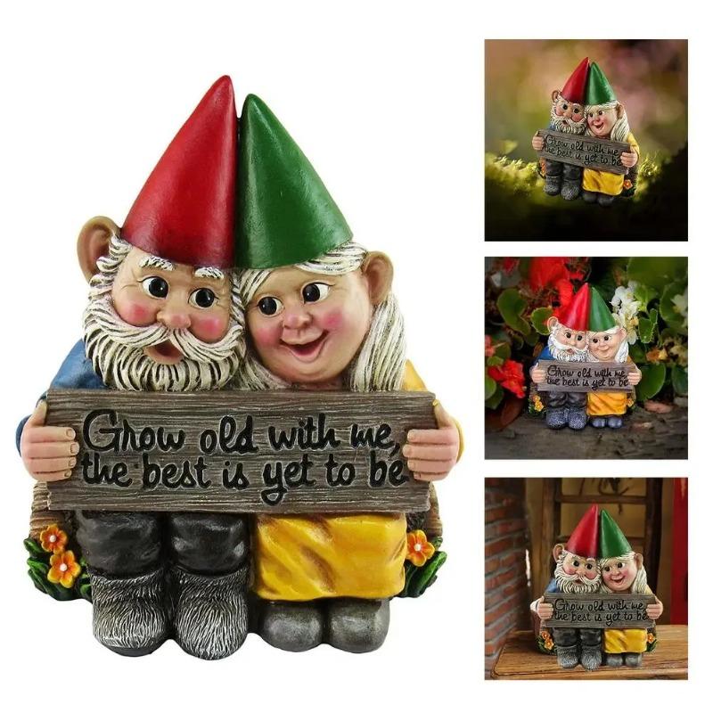 Dwarf Couples Love Their Best Friends, Collect Statues Suitable for Indoor and Outdoor Gardens and Home Decoration