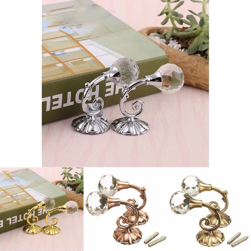 Large Metal Crystal Ball Curtain Hooks Tassel Wall Tie Back Holder Hanger