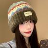 Винтажная вязаная шерстяная шапка Fair Isle женская осенне-зимняя теплая универсальная шапка с защитой ушей свободная для маленькой головы