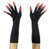 Women Trendy Halloween Long Nails Gloves Creative Cosplay Hand Sleeves Witch Arm Warmers