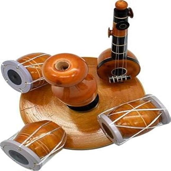 Экологичный деревянный музыкальный набор с вазой ручной работы, домашний декор