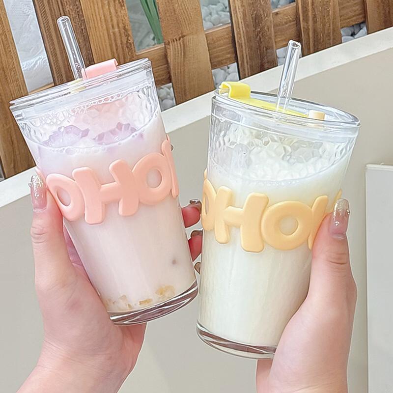 Стеклянный стакан для воды OLOEY с соломинкой