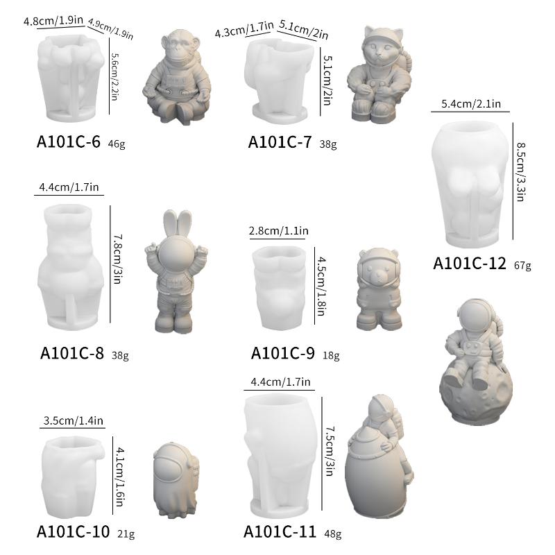 3D Космический Астронавт Силиконовые Формы для Свечей Мягкие Легко Извлекаются Ручная Работа Космическая Тема Гипсовые Поделки Форма для Смолы Цемента