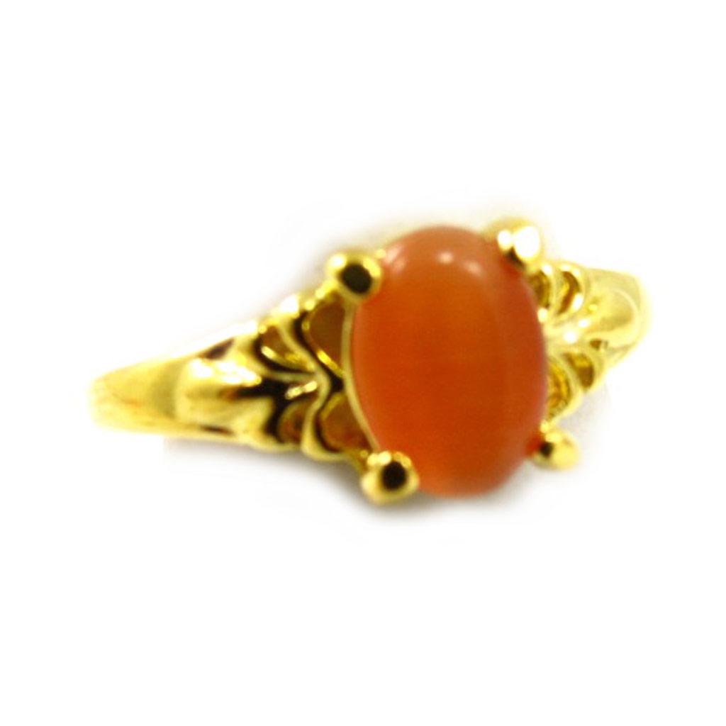 Bague 'Scarlett' orange - 8x6 mm