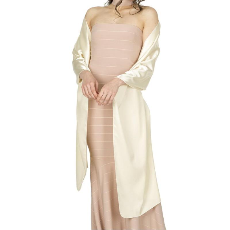 Элегантный шелковый атласный шаль для свадьбы или вечернего наряда