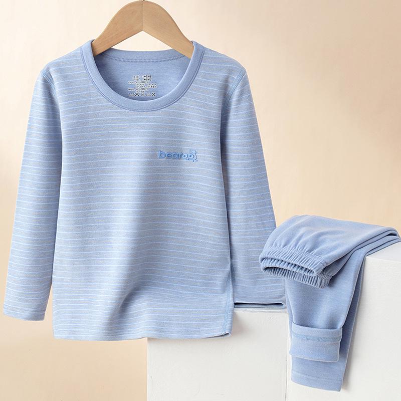 "Children’s Warm Plush Autumn Pajama and Thermal Underwear Set for Students and Teens"