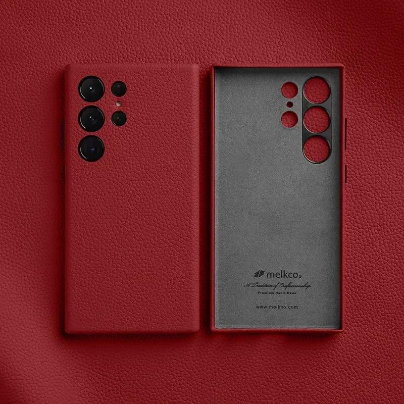Melkco 100% Натуральная Кожа Чехол Для Samsung Galaxy S24 S25 S26 Ultra Plus S26+ Премиум Люксовые Чехлы Модный Коровья Кожа Бизнес Обложка