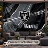 Wall Hanging Tapestry Custom NameLas Vegas Raiders Pattern Personalized Printed Fabric Wall Decor