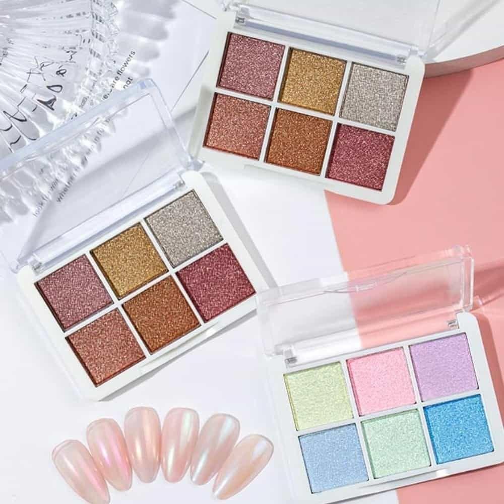 Nail Powder Mirror Nail Art Brush Nail Art Supplies Shimmer Nail 1 Set 1 White Nail Powder