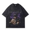 Heavy Weight Cotton Short-Sleeved T-Shirt High-Quality Digital Direct Injection Printing Half-Sleeved Washed Vintage T-Shirt
