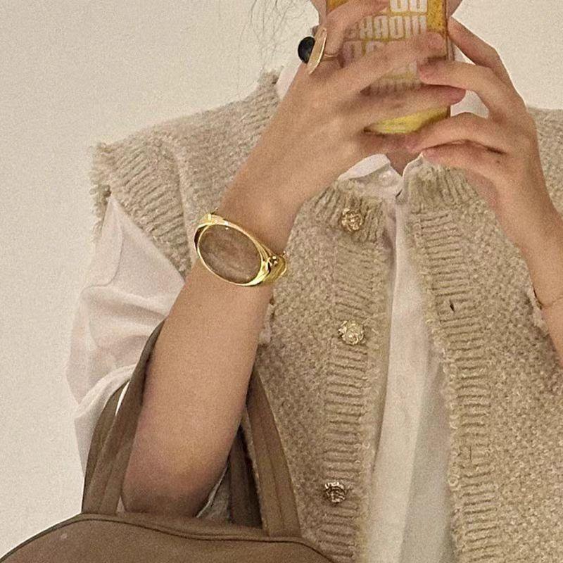 Новый натуральный браслет из чайного кристалла с ощущением высокого качества, оригинальный дизайн легкой роскоши, нишевая легкая роскошь, универсальный, модный и простой