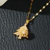Rotatable Snowflake Christmas Tree Pendant Necklace, European & American Style, Women's Micro-Paved Diamante Fashion Clavicle Chain.