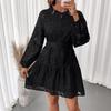 Spring and Autumn New Long-sleeved Elegant Jacquard Dress
