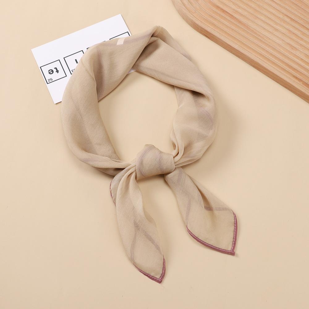 Fashionable New Versatile Headscarf Large Square Scarf Solid Color Scarf Women'S Simulated Silk Satin Scarf