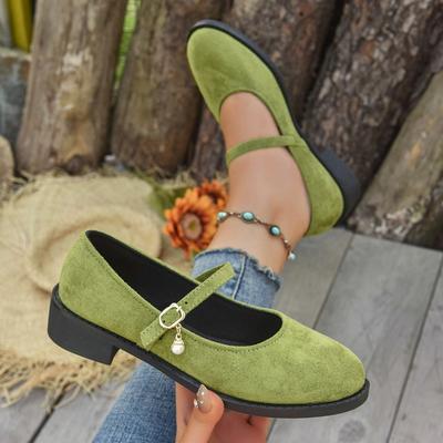 Модная женская обувь на массивном низком каблуке, удобная для ходьбы, милые балетки на плоской подошве, универсальная модная однотонная повседневная верхняя одежда