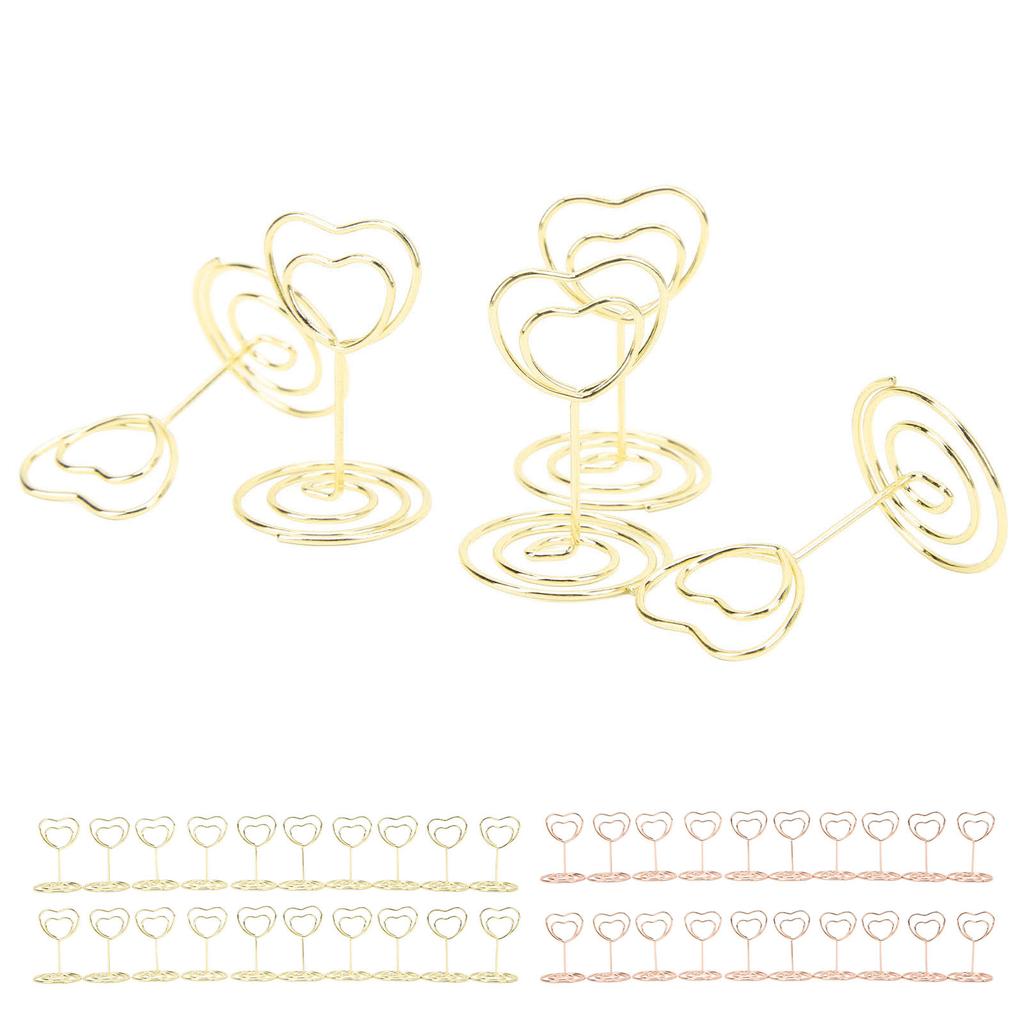 20 шт., держатель для номера в форме сердца, стабильный, прочный, металлический, широко используемый держатель для карточек для дома, Sc