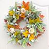 Simulated Wreath Autumn Maple Leaf Pumpkin Pine Cone Berry Wreath