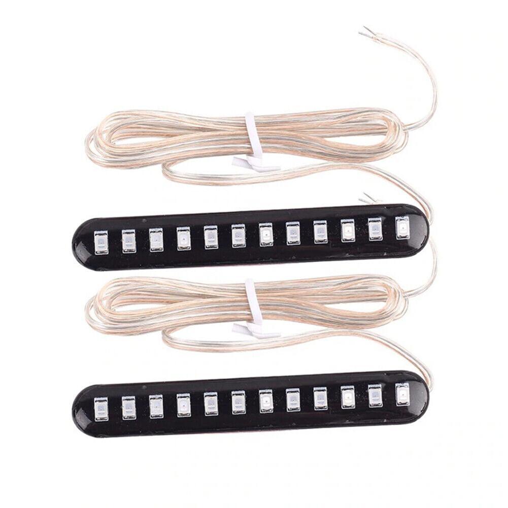 2X 12V последовательный плавный мотоцикл 12 светодиодных мини-полосок указатель поворота янтарный