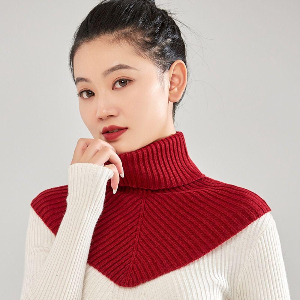 Аксессуары для украшения одежды Водолазка Ложный воротник Однотонный Шерстяной шарф Осень Зима
