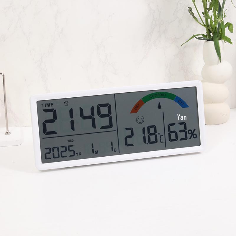 Multifunctional Large Screen LCD Clock: Living Room Digital Clock with Temperature & Humidity Display, Model 9554