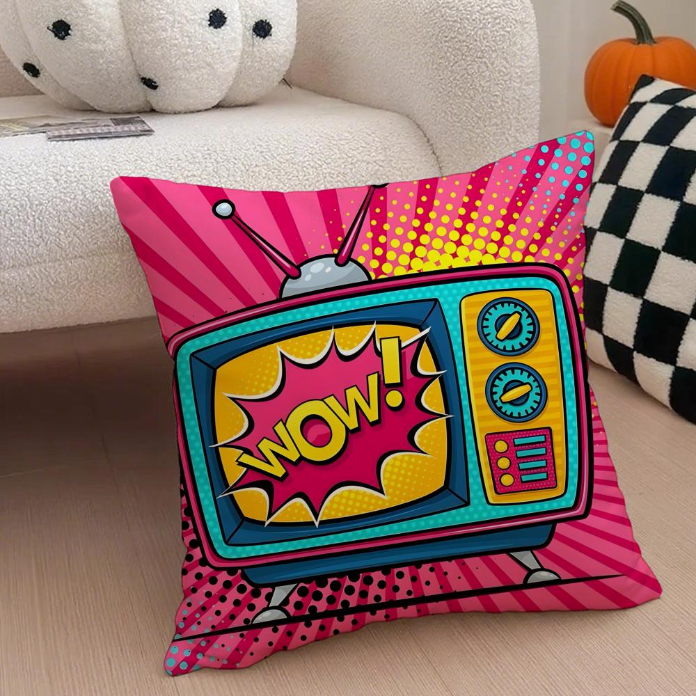 Classic Pop Art American Art RRoy Lichtenstein Cushion Cover Throw Pillow Cover Hidden Button Durable Polyester Chair Cushion