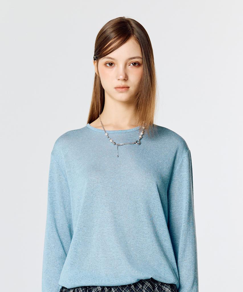 LARTIGENT L15 Knit Sleeve Tee (Sky Blue)