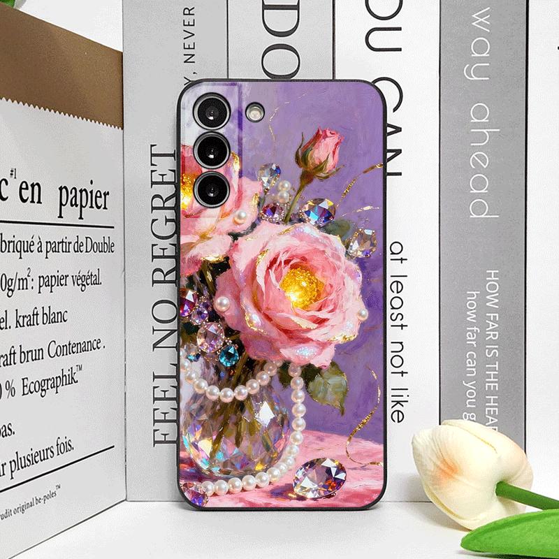 Роскошный Чехол для Телефона с Принтом Розовой Розы и Алмазов для OnePlus 12 13 R 11 10 9 Pro Nord 4 2T CE5 CE2 ACE2 ACE3 5G Мягкий Чехол