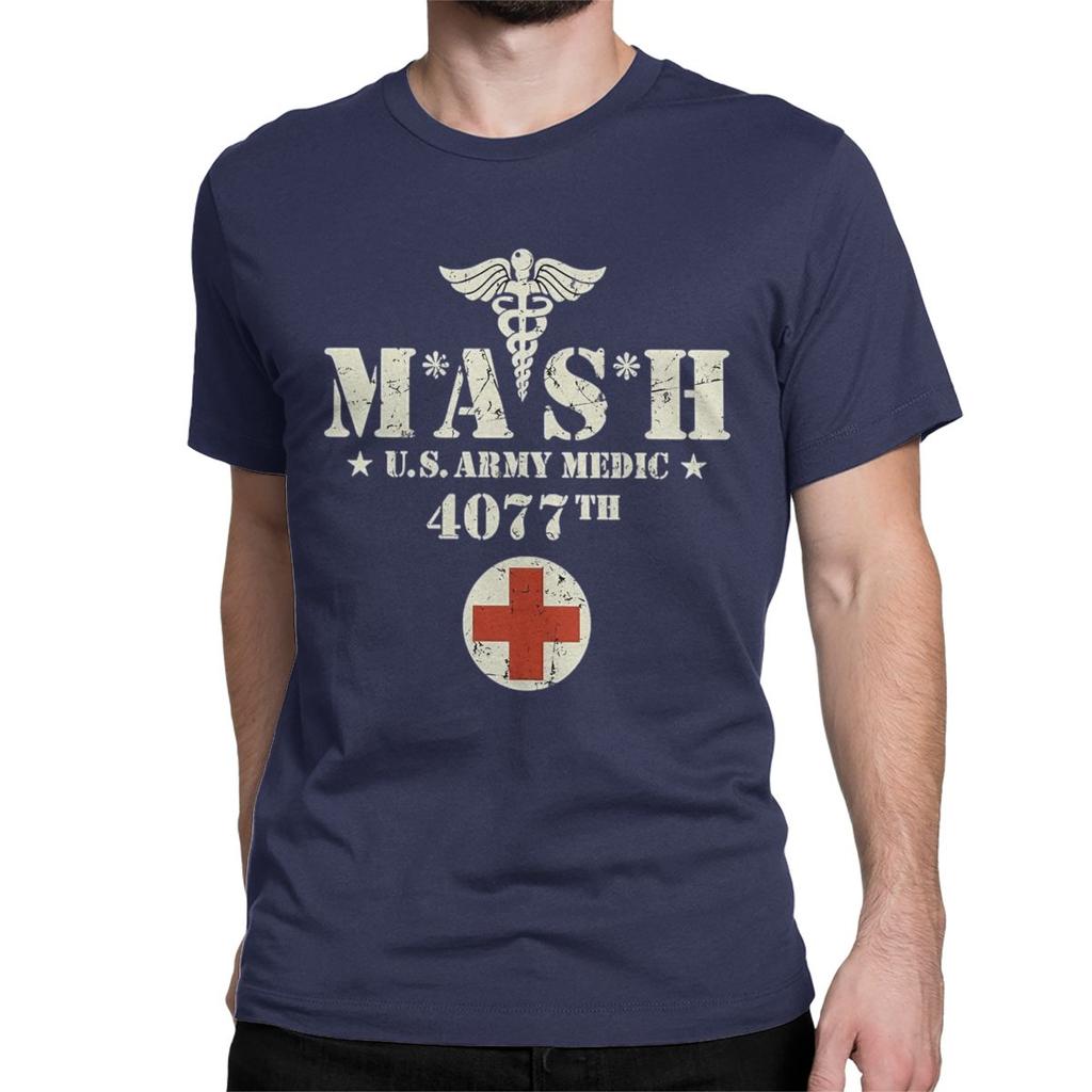 Новинка MASH 4077 Алан Алда Война 4077-й Футболка Мужская Женская Круглый вырез Хлопковые футболки M*A*S*H Футболки с коротким рукавом Подарок Одежда