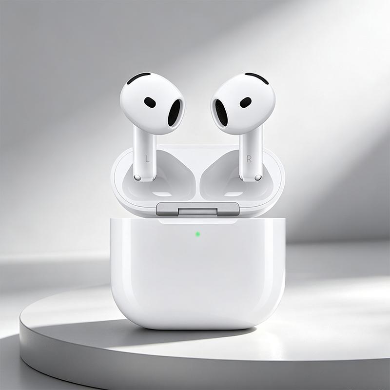 1:1 Пара беспроводных Bluetooth-наушников Air 4 TWS Изысканный геометрический дизайн Надежная и удобная посадка Полувкладыши в комплекте с подарочной коробкой