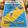 Flannel BlanketErling Haaland Custom Name Text Personalized Soft Warm Throw Blanket Home Decor Gift