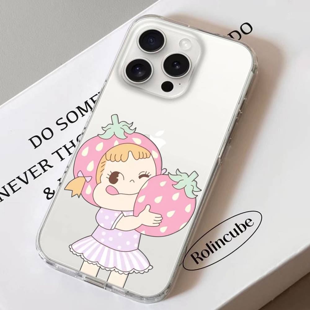 Чехол для телефона Fujiya Milky Peko Chan Для IPhone 17 16 15 11 14 12 13 16 Pro Max X XR XS Max Plus Прозрачный Мягкий Чехол