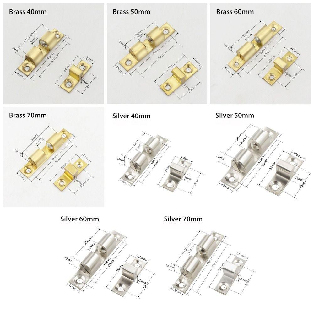 1Pcs Brass Copper Bead Lock Closet Tension Latch  for Furniture Cupboard Cabinet Door