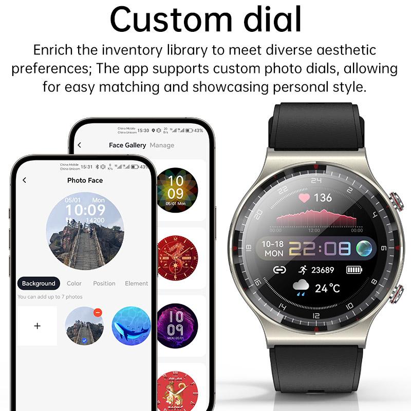 2025 Новые модернизированные 1,43-дюймовые Amoled HD смарт-часы с пульсометром, артериальным давлением, ЭКГ+ВСР, мониторингом здоровья, спортивными и фитнес-умными часами