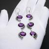 Ювелирные серьги из стерлингового серебра 925 пробы с аметистом ручной работы Серьги с аметистом для женщин Ювелирные изделия для подарков Ювелирные серьги ручной работы