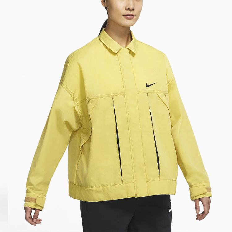 Nike Спортивная куртка-поло с принтом логотипа Swoosh Solid, женские куртки, ярко-желтые DM6204-304