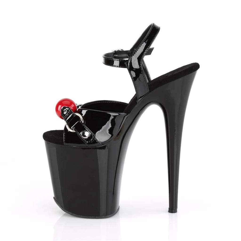 Shoes 20cm black exchangeable ball decoration waterproof table hate sky high heel sandals