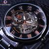 Watches, Men's Watches, Fashion Casual Gold Watches, Steel Strap Skeletonized Mechanical Watches