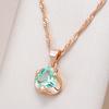 Простое романтичное зеленое натуральное циркониевое свадебное колье-подвеска, роскошный цвет розового золота, повседневные изысканные украшения, женский подарок