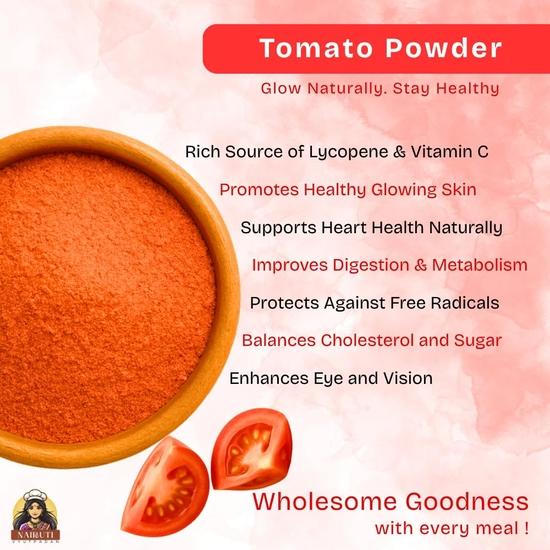 Nairuti Vyutpadan Tomato Powder 250g | 100% Pure Dehydrated Tomato Powder | Rich Flavor for Cooking, Soup, Sauce, Gravy, Pasta & Snacks