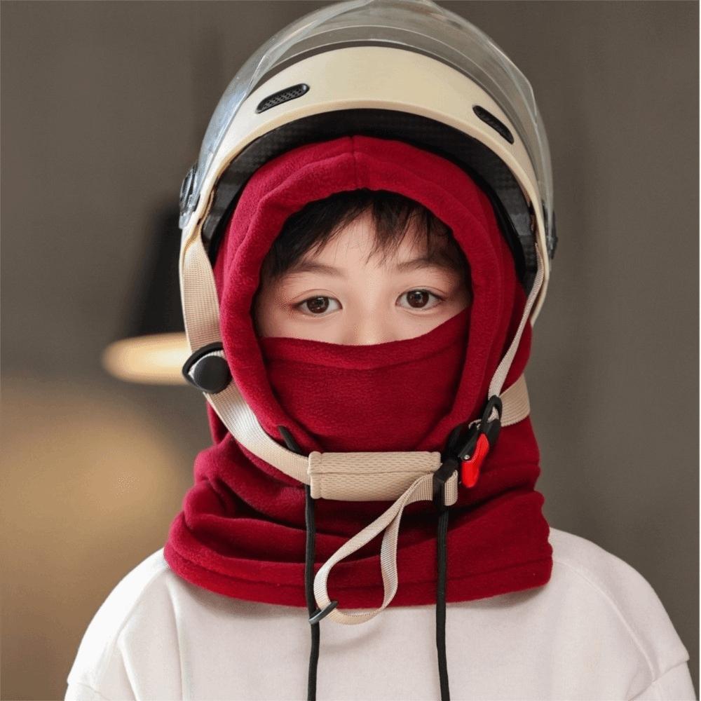 Polar Fleece Children Balaclava Hat Thick Hike Cycling Cap Soft Helmet Hat Boys