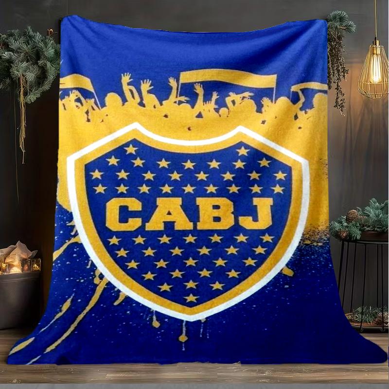1PC Boca Football Club Printed Soft Flannel Blanket Throw for Adult Bedroom Living Room Sofa Camping Travel Fan gifts Christmas Gifts