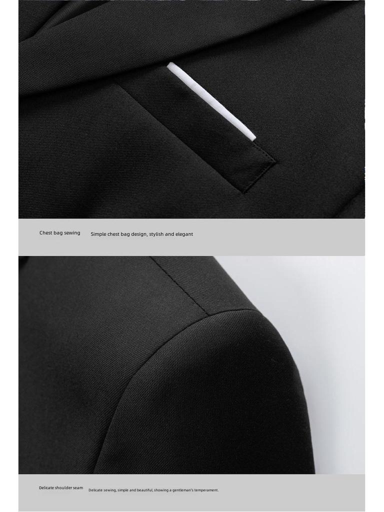 Мужской деловой повседневный однотонный пиджак - Коллекция весна/осень 2024