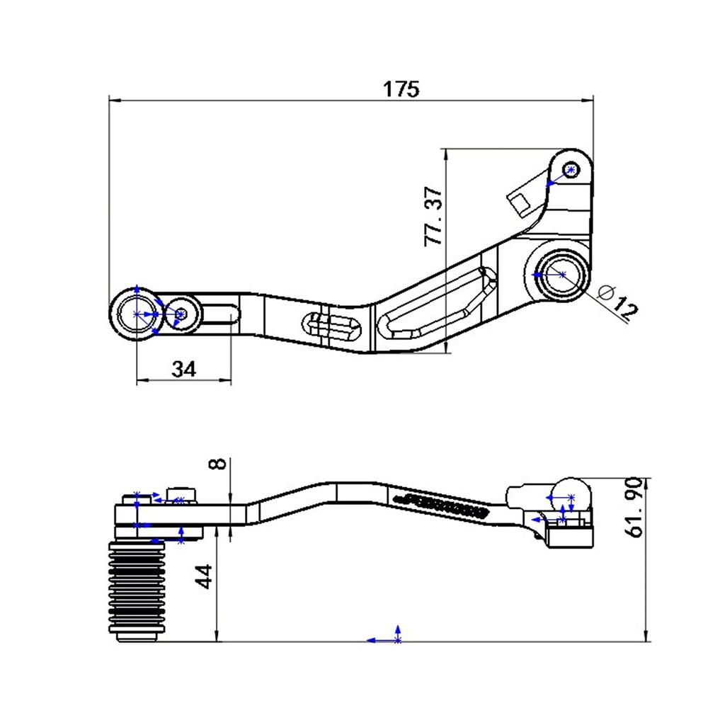 Мотоциклетная педаль переключения передач JFG, Алюминиевая, Нескользящая, Складная, Высокопрочная и Долговечная, Совместима с рычагом переключения передач мотоцикла Z400 - Зеленая